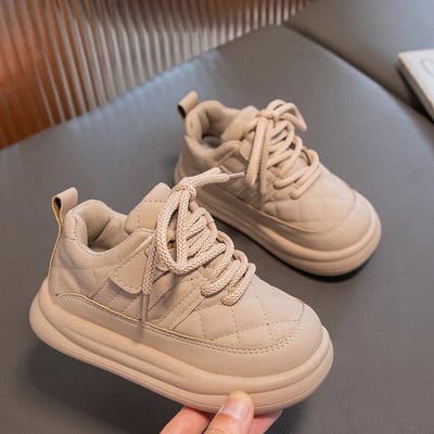 Laste vabaaja nahast kingad Väikelapsed poisid Tüdrukud libisemiskindlad paksu tallaga puuvillased saapad Tenis Laste uisukingad 3-12 a sügis-talv