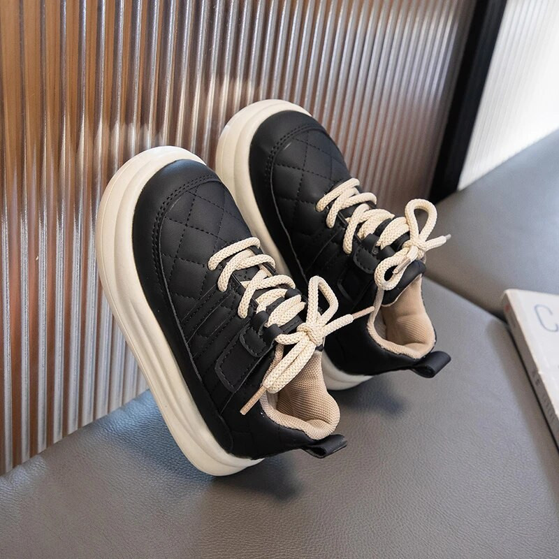 Laste vabaaja nahast kingad Väikelapsed poisid Tüdrukud libisemiskindlad paksu tallaga puuvillased saapad Tenis Laste uisukingad 3-12 a sügis-talv