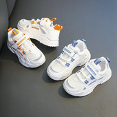 Vaikų tinkliniai stambūs sportbačiai berniukams minkšta apačia TPR bėgimo bateliai teniso mergaitėms balti klasikiniai sportiniai batai 6–14 m. ruduo