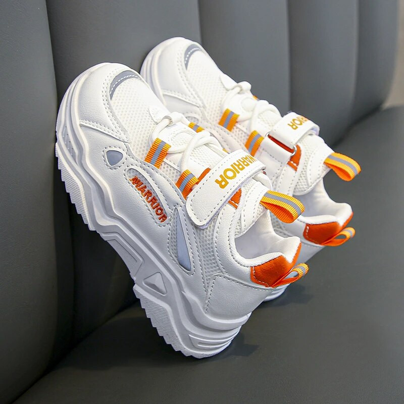 Vaikų tinkliniai stambūs sportbačiai berniukams minkšta apačia TPR bėgimo bateliai teniso mergaitėms balti klasikiniai sportiniai batai 6–14 m. ruduo