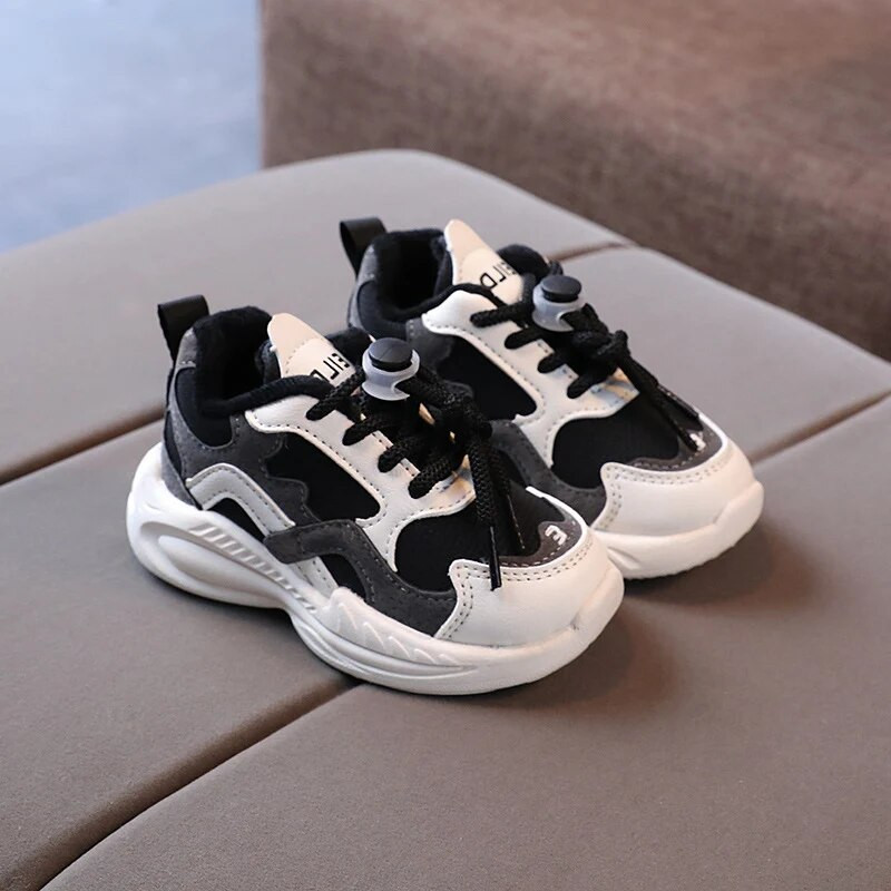 Vaikiški žieminiai šilti pliušiniai odiniai sportbačiai mažiems berniukams, mergaitėms, aukštakulniai batai vaikams, minkšti, stori batai studentams nuo 1 iki 6 metų