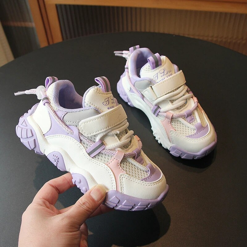 Bērnu tīklveida elpojošas ikdienas kedas Maziem bērniem, meitenēm, zēniem, šņorējamiem sporta apaviem Bērnu skolas apaviem 6-16 G Rudens pavasara trenažieri