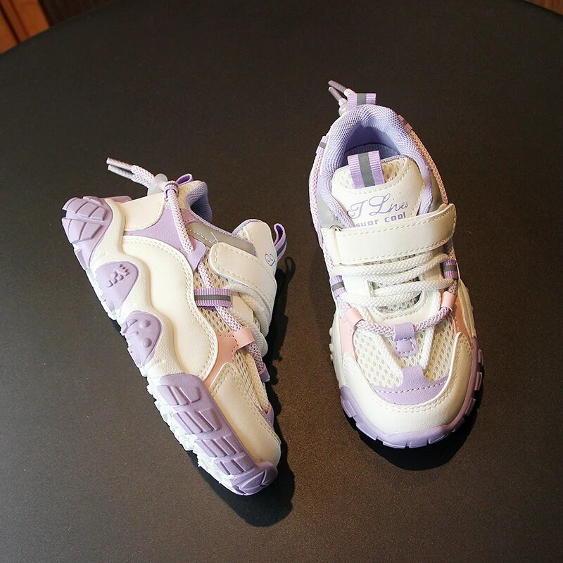 Bērnu tīklveida elpojošas ikdienas kedas Maziem bērniem, meitenēm, zēniem, šņorējamiem sporta apaviem Bērnu skolas apaviem 6-16 G Rudens pavasara trenažieri