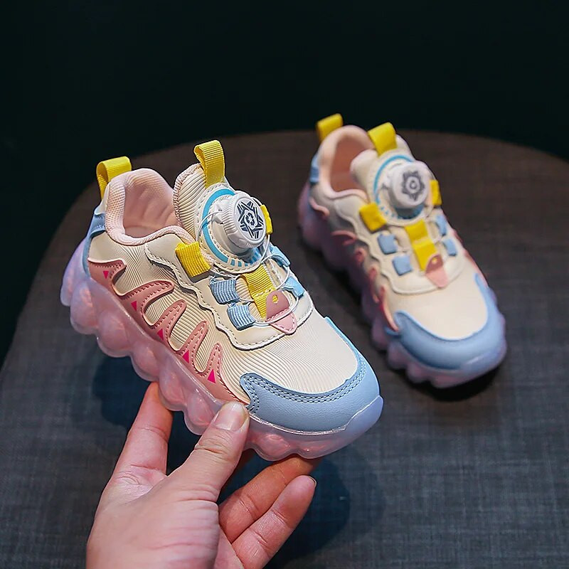 Modes meitenes Ādas konfektes Krāsa kuplas kedas Toddler Purpursarkani ikdienas sporta apavi Bērnu apavi Skolas apavi 6-16G rudens pavasaris