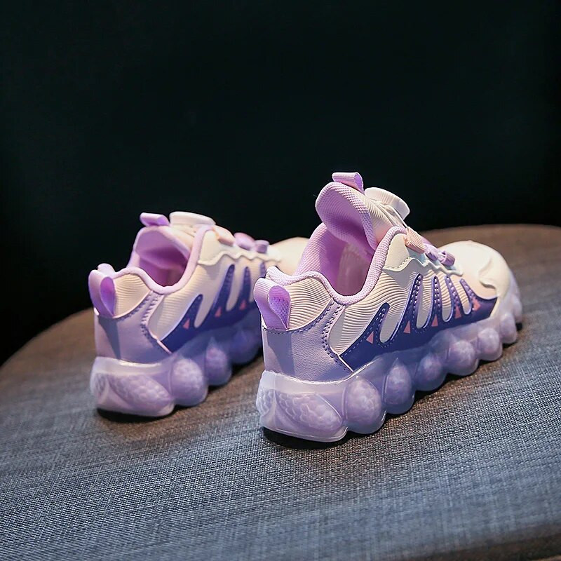 Modes meitenes Ādas konfektes Krāsa kuplas kedas Toddler Purpursarkani ikdienas sporta apavi Bērnu apavi Skolas apavi 6-16G rudens pavasaris