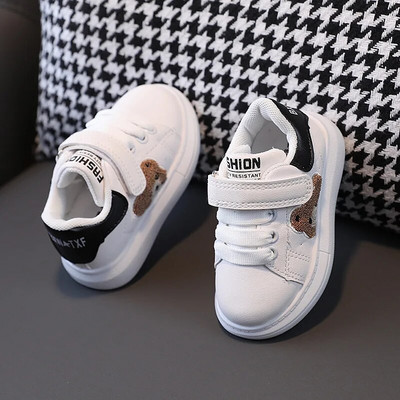 Bērnu sporta dēļu apavi meitenēm Mīlas lāču kedas bērniem ar mīkstu apakšu elpojošs ikdienas apavi Toddler Boys Flat Skate Shoes