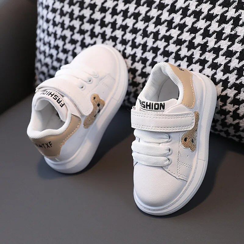 Bērnu sporta dēļu apavi meitenēm Mīlas lāču kedas bērniem ar mīkstu apakšu elpojošs ikdienas apavi Toddler Boys Flat Skate Shoes