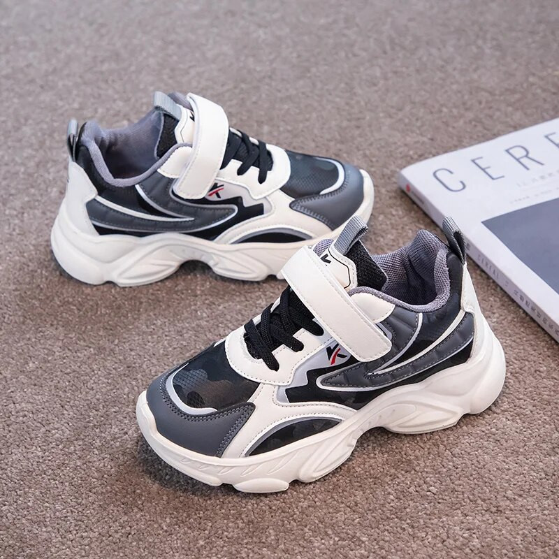 Bērnu ādas ikdienas sporta kurpes maziem meitenēm, neslīdošiem sporta apaviem, bērniem zēniem, skolas apavi ar mīkstu apakšu 6-14 g. rudens pavasaris