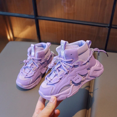 Vaikiški odiniai sportbačiai berniukams Mažiems mergaitėms Neslystantys aukšta viršūnė teniso bateliai Vaikiški sportiniai bėgimo bateliai 6–14 m. pavasaris ruduo