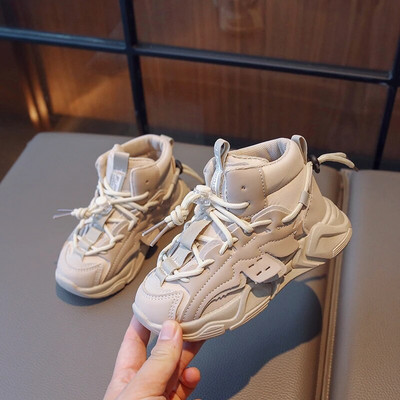 Vaikiški odiniai sportbačiai berniukams Mažiems mergaitėms Neslystantys aukšta viršūnė teniso bateliai Vaikiški sportiniai bėgimo bateliai 6–14 m. pavasaris ruduo