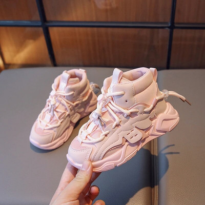 Vaikiški odiniai sportbačiai berniukams Mažiems mergaitėms Neslystantys aukšta viršūnė teniso bateliai Vaikiški sportiniai bėgimo bateliai 6–14 m. pavasaris ruduo