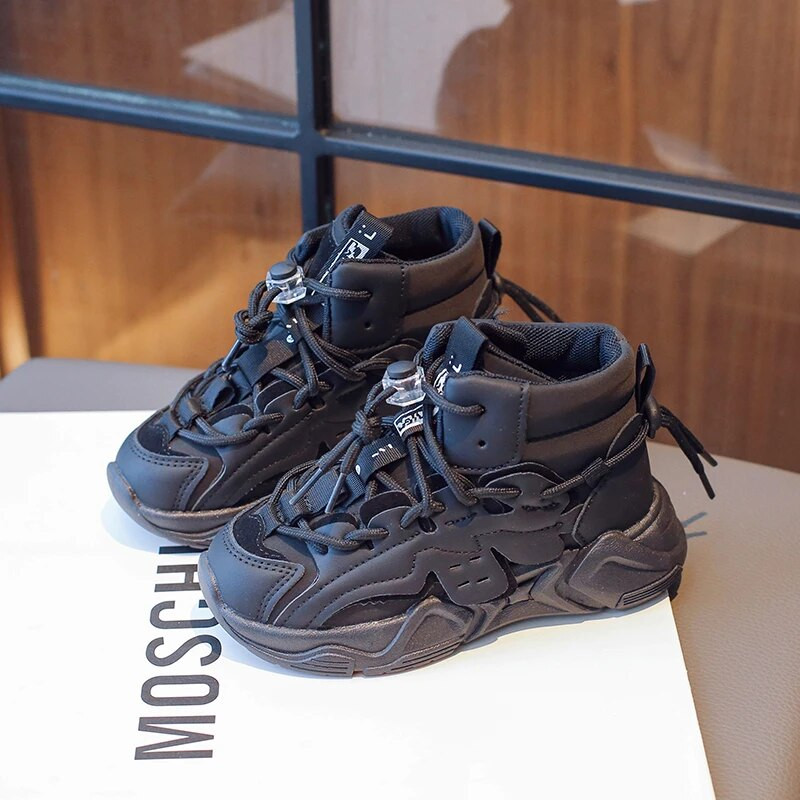 Vaikiški odiniai sportbačiai berniukams Mažiems mergaitėms Neslystantys aukšta viršūnė teniso bateliai Vaikiški sportiniai bėgimo bateliai 6–14 m. pavasaris ruduo