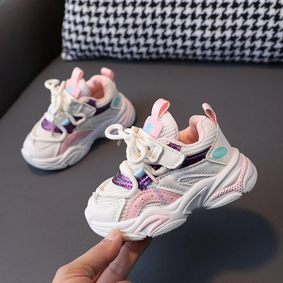 Bērniem TPR Ikdienas kuplas kedas Zēniem Tīkla elpojoši sporta apavi meitenēm Neslīdoši skriešanas apavi Bērnu tenisa trenažieri 3-6 gadiem