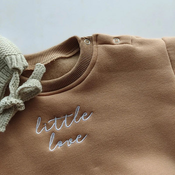 Άνοιξη Φθινόπωρο νεογέννητα μπλούζες για βρέφη μονοκόμματα Φούτερ με κέντημα γράμματα romper Μακρυμάνικο Baby Ολόσωμες φόρμες