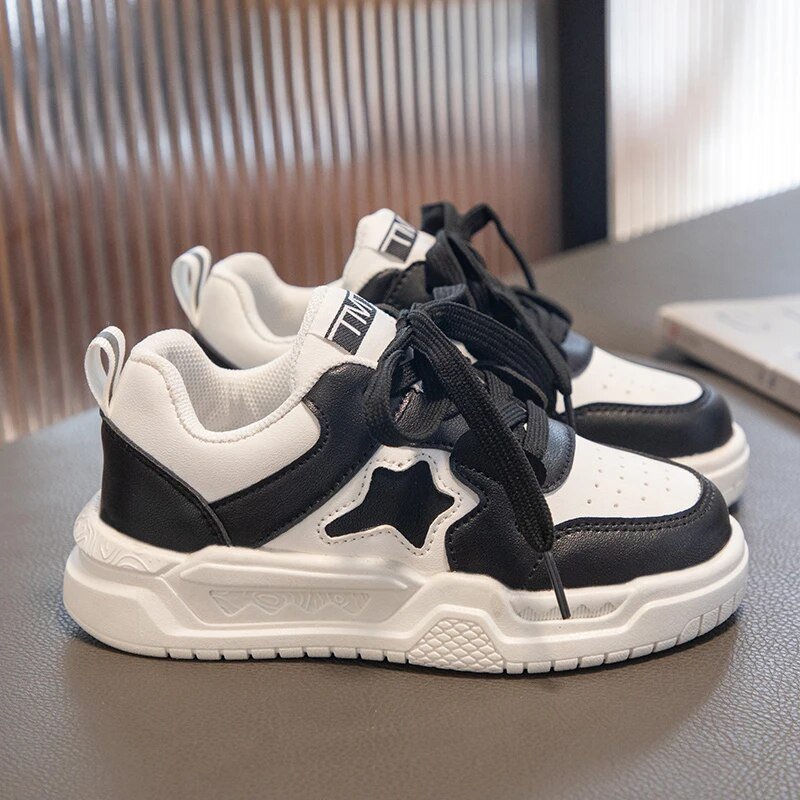 Bērnu sporta apavi Studentu ādas dēļu apavi 2023 rudens zēniem jauni neslīdoši skriešanas apavi meiteņu sporta apavi