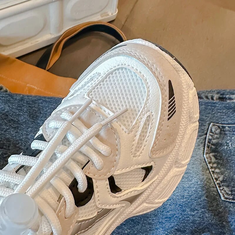 Bērnu elpojošas baltas kuplas kedas meitenēm zēniem, svītrainām šņorēm, ikdienas sporta apavi bērniem teniss 6-14 g. apavi pavasaris rudens