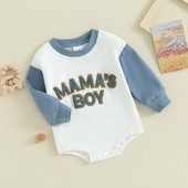 Jaundzimušo zēnu džemperis ar garām piedurknēm burtu raksta toddler zīdaiņu kombinezons bērniem pavasara rudens ikdienas tērpi