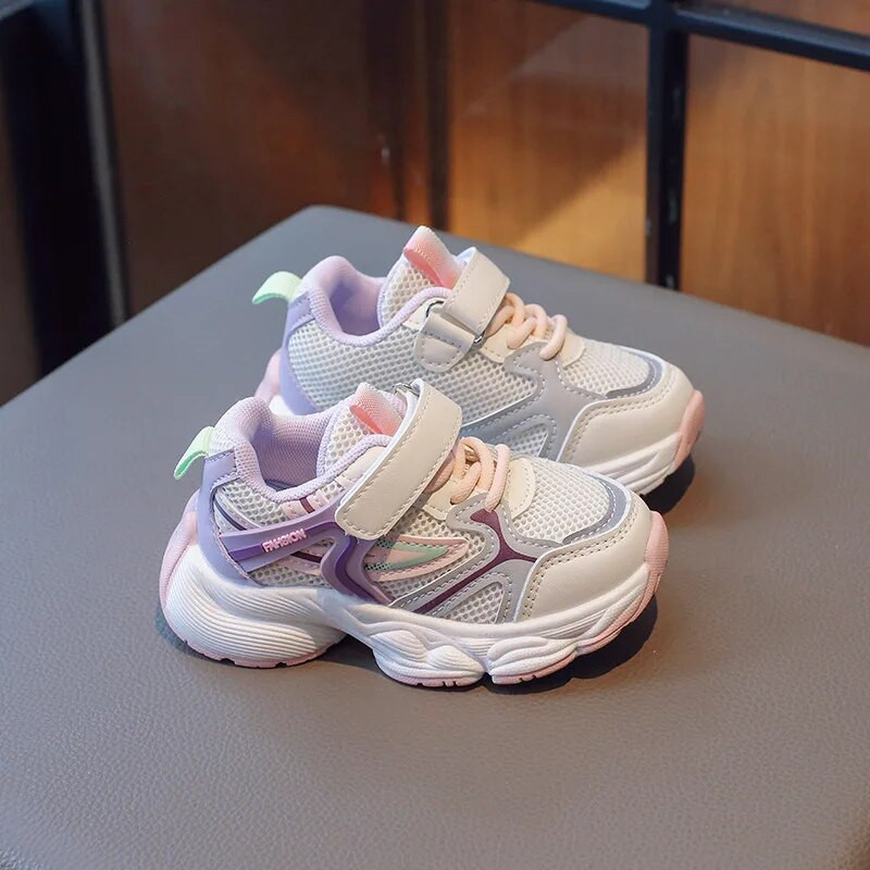 Rudens bērnu ikdienišķas kedas mazuļiem zēniem meitenēm, elpojošs siets, neslīdošs sporta apavi bērnu tenisu unisex skolas apavi Izmērs:22-32