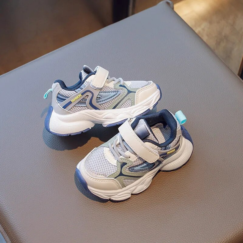 Rudens bērnu ikdienišķas kedas mazuļiem zēniem meitenēm, elpojošs siets, neslīdošs sporta apavi bērnu tenisu unisex skolas apavi Izmērs:22-32