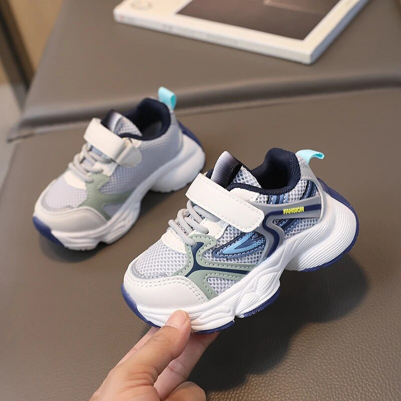 Rudens bērnu ikdienišķas kedas mazuļiem zēniem meitenēm, elpojošs siets, neslīdošs sporta apavi bērnu tenisu unisex skolas apavi Izmērs:22-32