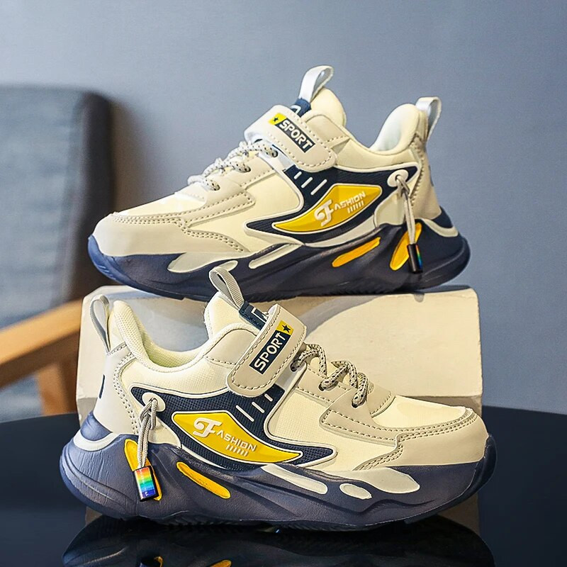 Bērnu kedas zēniem Modes Ādas Bērnu Elpojoši Komforta Treniņu Apavi Ikdienas pastaigu āra skriešanas sporta apavi