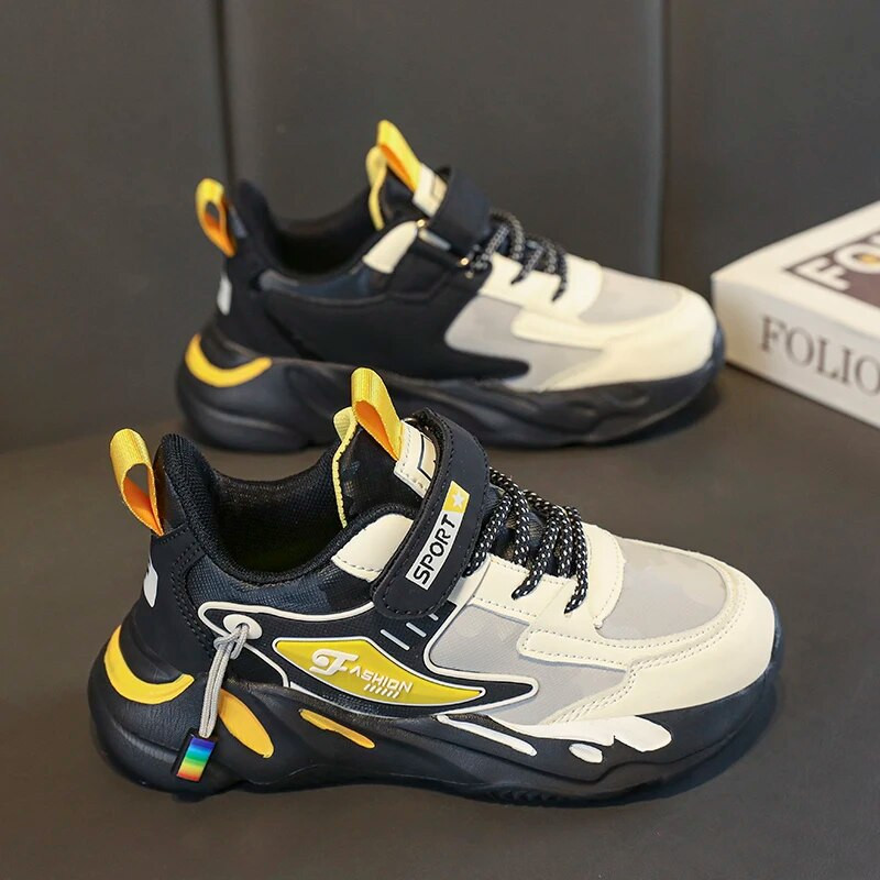 Bērnu kedas zēniem Modes Ādas Bērnu Elpojoši Komforta Treniņu Apavi Ikdienas pastaigu āra skriešanas sporta apavi