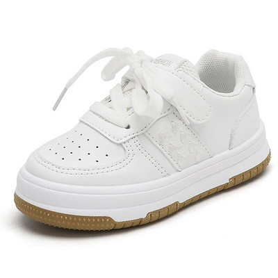 Kruleepo bērnu studentu skola balti apavi mazuļiem meitenes bērniem zēniem gumijas neslīdoši ikdienas apavi āra sportam skriešanas kedas