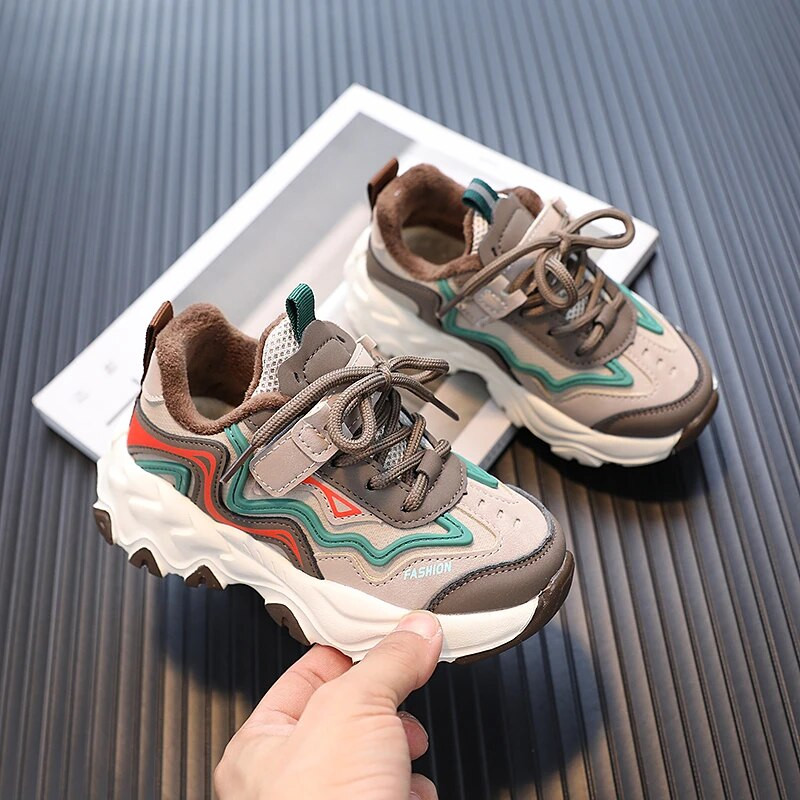 Bērnu siltas plīša kedas Unisex Neslīdoši sporta apavi maziem bērniem, meitenēm, bērniem, brīvā laika apaviem, mazuļiem zēniem, skriešanas apavi 6-16 g.