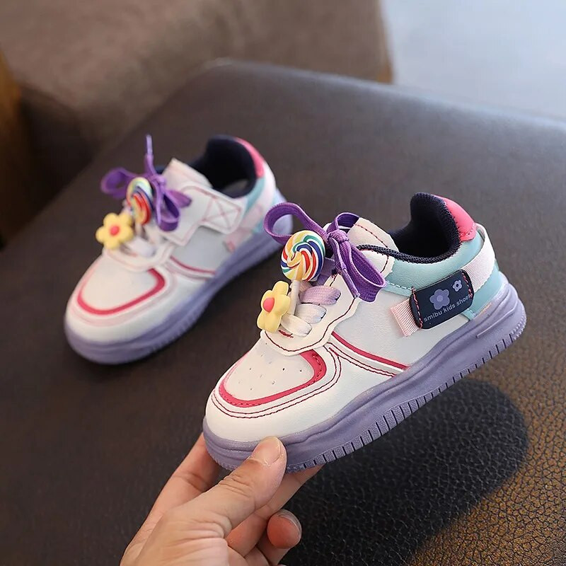 Mood Lastele Lilled Vabaaja tossud Väikelapsed Tüdrukud Spordijalatsid Nahast uisukingad Laste Õpilasjalatsid 3-6 a Sügis Kevad