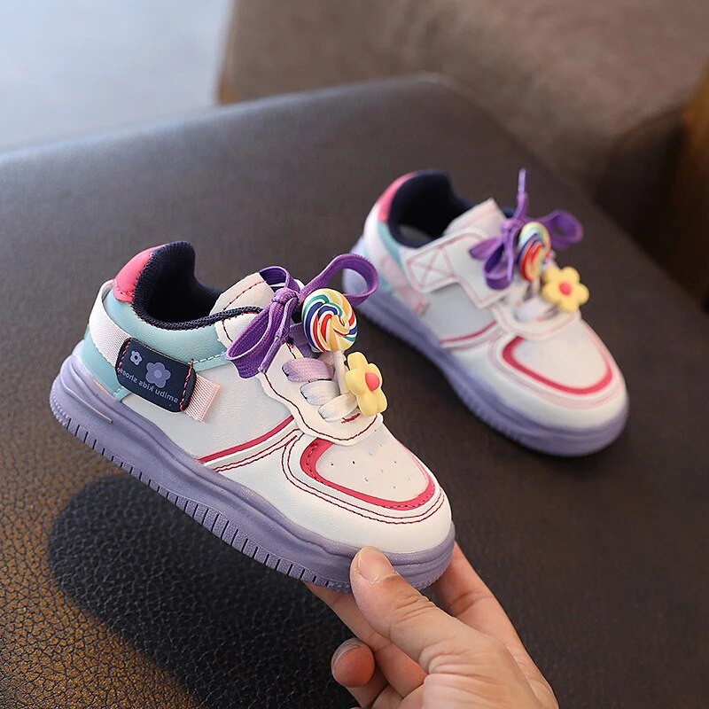 Mood Lastele Lilled Vabaaja tossud Väikelapsed Tüdrukud Spordijalatsid Nahast uisukingad Laste Õpilasjalatsid 3-6 a Sügis Kevad