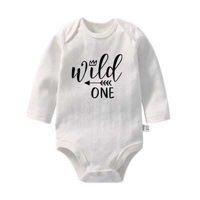 Savvaļas vienas dzimšanas dienas zīdaiņa bodijs zīdaiņa 1. dzimšanas dienas džungļu ballītes tērps Dzīvnieku multfilmas Mazuļu drēbes Mazuļa kombinezons ar garām piedurknēm