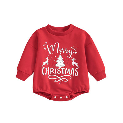 ma&baby 0-24 M Ziemassvētki jaundzimušajam zīdainim, meitenei, zēnam, garajām piedurknēm, kostīmu apdrukai, Ziemassvētku kostīmi