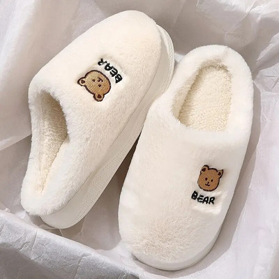 Pūkainas mājas kurpes Sievietēm ziemas siltas čības jaukas truša ausis, mātītes pūkainas plīša čības Mājas iekštelpām ikdienas dāmu mīkstās kurpes