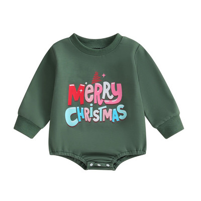 ma&baby 0-18M karácsonyi újszülött csecsemő baba lány fiú pólós levél Mikulás nyomat hosszú ujjú jumpsuit kisgyermek karácsonyi jelmezek