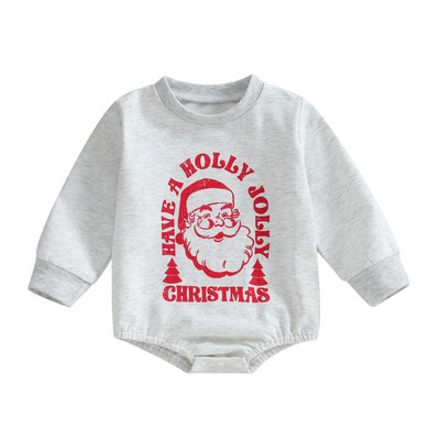 ma&baby 0-18M karácsonyi újszülött csecsemő baba lány fiú pólós levél Mikulás nyomat hosszú ujjú jumpsuit kisgyermek karácsonyi jelmezek