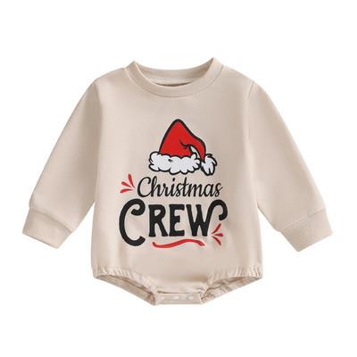 ma&baby 0-18M karácsonyi újszülött csecsemő baba lány fiú pólós levél Mikulás nyomat hosszú ujjú jumpsuit kisgyermek karácsonyi jelmezek