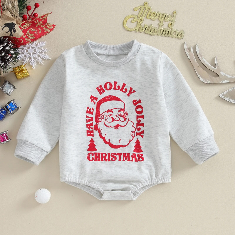 ma&baby 0-18M karácsonyi újszülött csecsemő baba lány fiú pólós levél Mikulás nyomat hosszú ujjú jumpsuit kisgyermek karácsonyi jelmezek