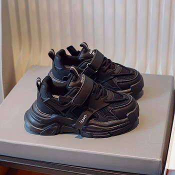 Детски дишащи мрежести ежедневни спортни обувки Момчета и момичета Неплъзгащи се масивни маратонки Меко дъно Обувки за тенис 4-14 години Есен Пролет