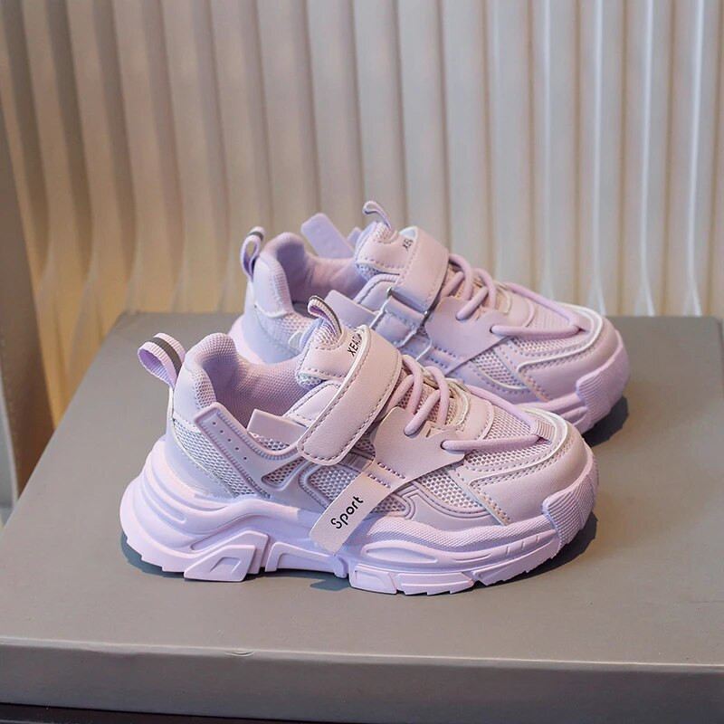 Bērnu elpojošs sieta ikdienas sporta apavi Zēniem Gilrs Neslīdoši, kupli sporta apavi ar mīkstu apakšu tenisa apavi 4-14G Rudens pavasaris