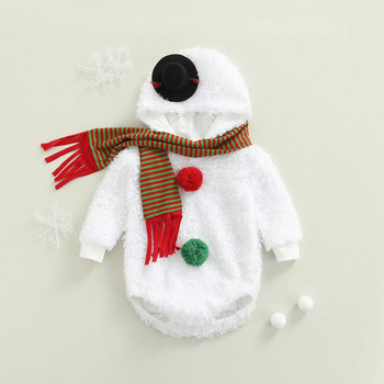 Ma&Baby 3-24M Χριστουγεννιάτικο νεογέννητο μωρό κοριτσάκι αγόρι χιονάνθρωπος Ζεστό μακρυμάνικο ολόσωμο κοστούμι Χριστουγεννιάτικο πάρτι κοστούμια d95
