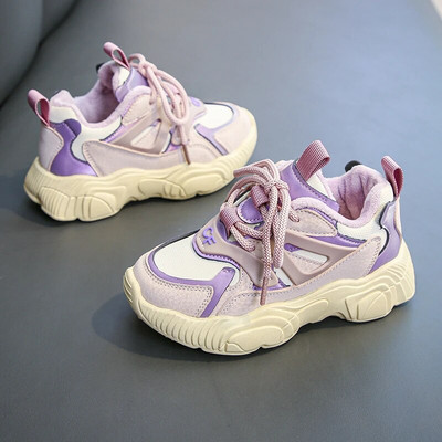 Vaikams Šilti aksominiai stambūs sportbačiai mažiems mergaitėms berniukams neslystantys sportiniai batai vaikams storu dugnu lengvas tenisas 6-16 m žiema