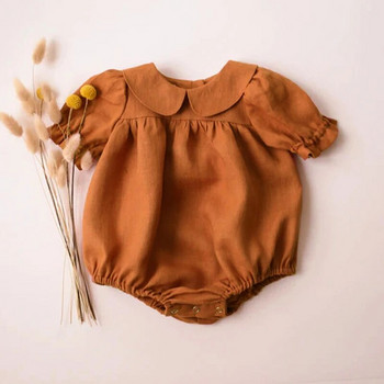 Princess Baby Girl Romper Καλοκαιρινό βαμβακερό λινό βρεφική φόρμα Todder Βρεφική στολή για 3-24 εκατομμύρια