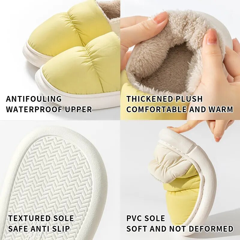 Medvilninės šlepetės moterims rudenį ir žiemą, dėvinčios pliušinę namų izoliaciją su storais padais ir aukštakulniais vyrams (MTX2218)