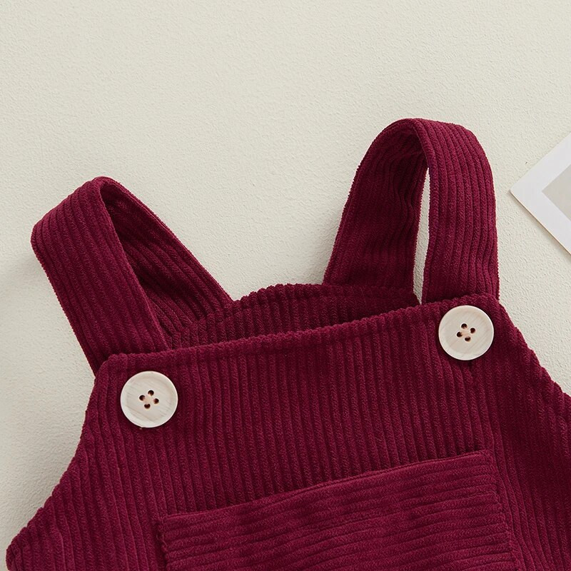 Meitenes, zēni, velveta rombiņi vienkrāsains kabatas bezpiedurkņu siksniņas kombinezoni jaundzimušo apģērbi mazuļu bodiji