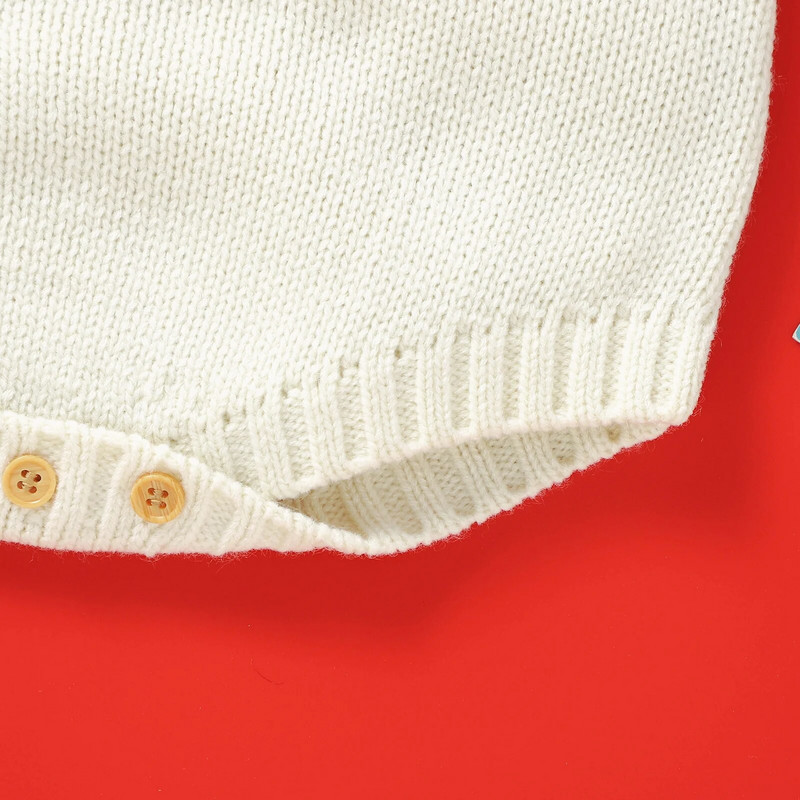 Kūdikių megzti šliaužtinukai berniukams mergaičių kombinezonai be rankovių siuvinėti kombinezonai naujagimiams kalėdiniai spagečių dirželiai