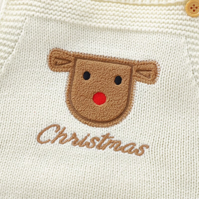 Kūdikių megzti šliaužtinukai berniukams mergaičių kombinezonai be rankovių siuvinėti kombinezonai naujagimiams kalėdiniai spagečių dirželiai