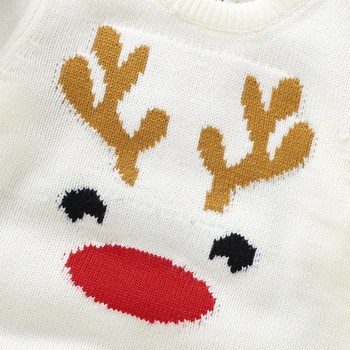 Χριστουγεννιάτικα μωρά για αγόρια πλεκτά ρούχα Romper Cartoon Elk μακρυμάνικο λαιμόκοψη τύπωμα πλεκτό κορμάκι Νεογέννητο παιδικό παιχνίδι