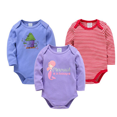 2023 Baby Body Body 3 db tavaszi pamut lány ruhák hosszú ujjú rajzfilm nyomat újszülött test bebe ruházat