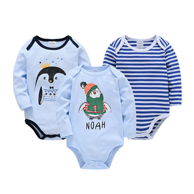 2023 Baby Body Body 3 db tavaszi pamut lány ruhák hosszú ujjú rajzfilm nyomat újszülött test bebe ruházat