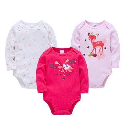 2023 Baby Body Body 3 db tavaszi pamut lány ruhák hosszú ujjú rajzfilm nyomat újszülött test bebe ruházat